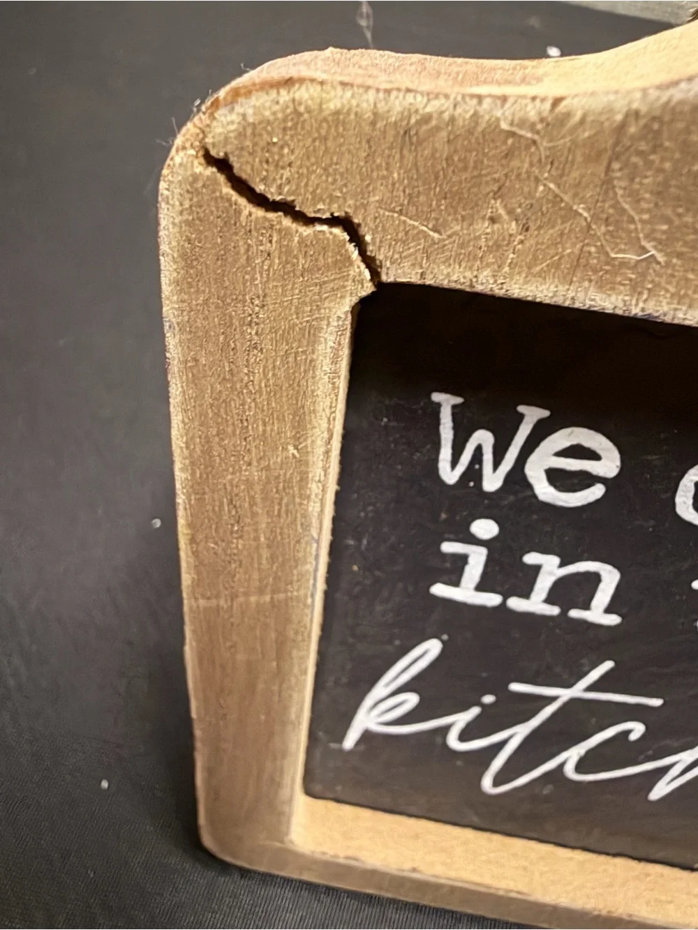 Rustic Wood 'We Dance in This Kitchen' Paddle Sign - Brown
